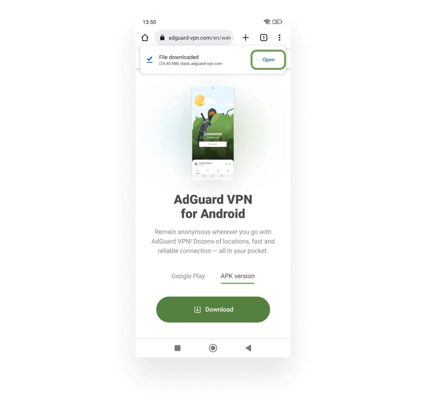 o adguard não conseguiu criar a conexão vpn moto g6